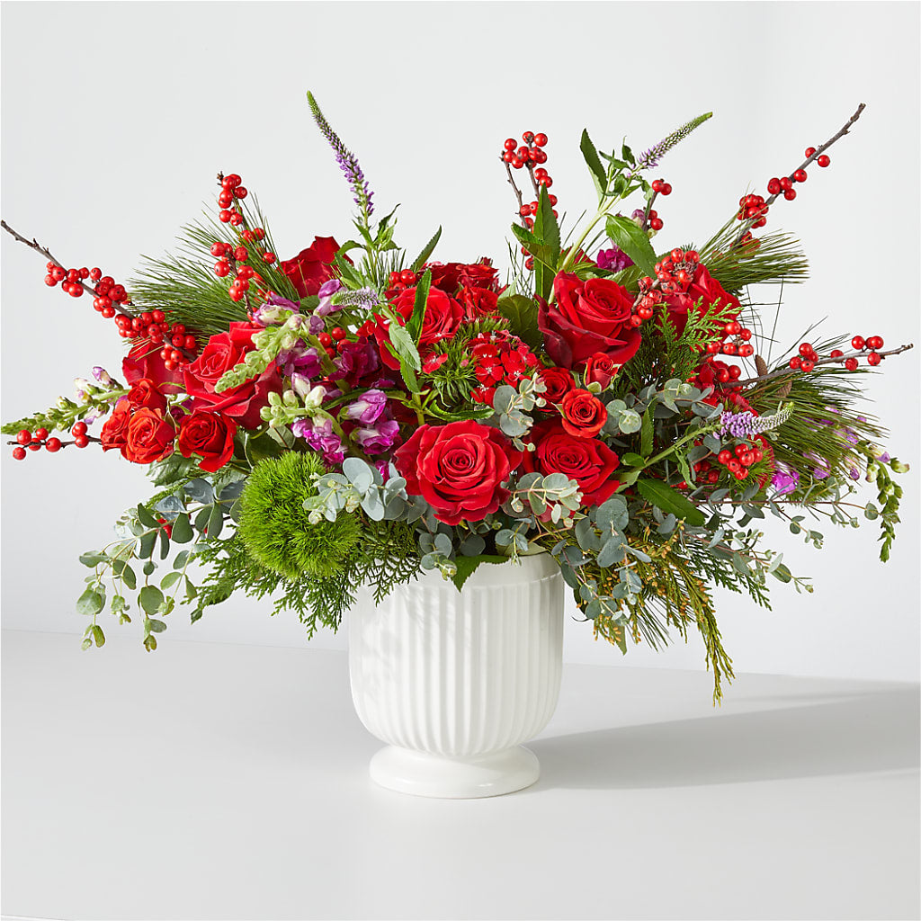 Big Red Bow Bouquet – Gcg Flowers, Cary NC