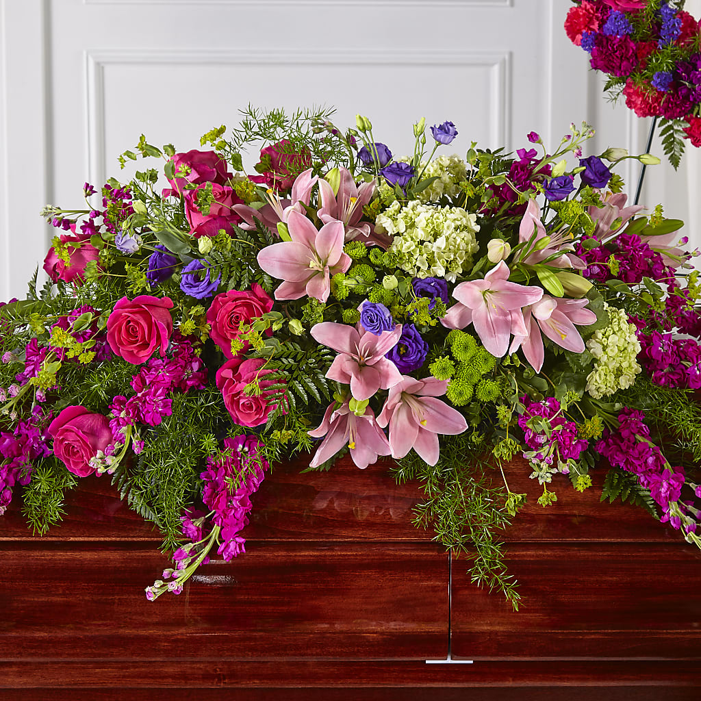 Radiant Tribute Casket Spray – Gcg Flowers, Cary NC