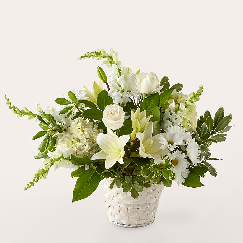 Ivory Elegance Floral Basket – Gcg Flowers, Cary NC
