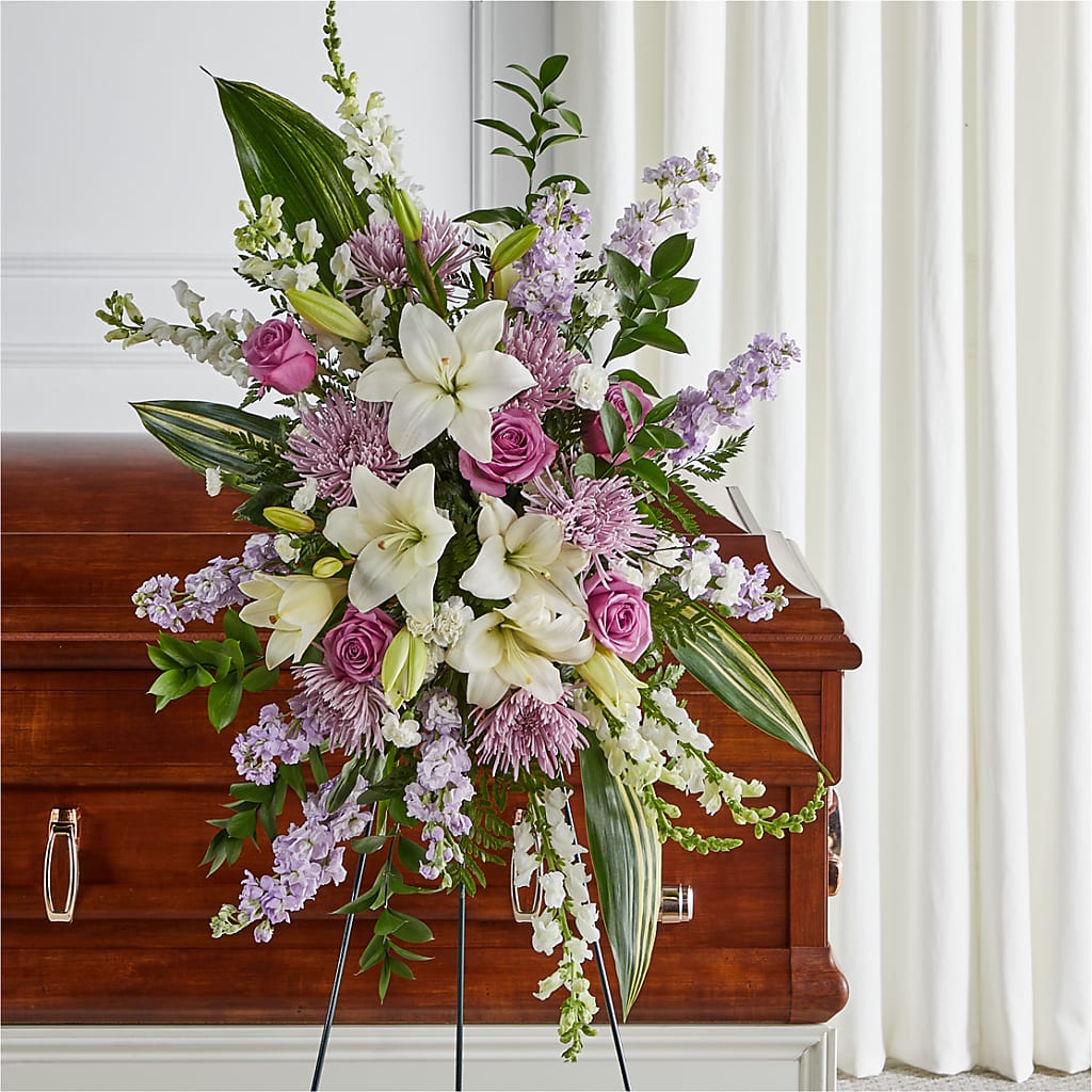 Grateful Hearts Standing Spray – Gcg Flowers, Cary NC
