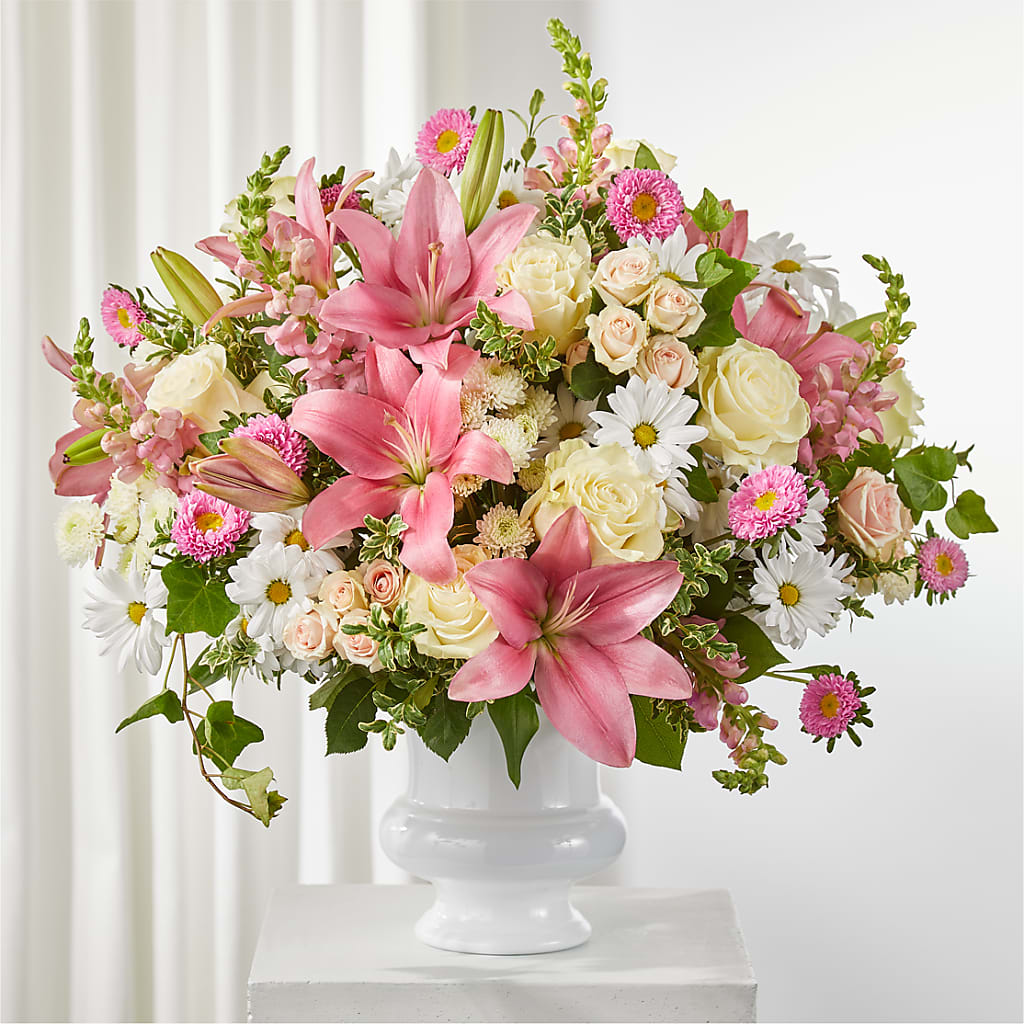 Empathetic Blooms Urn Arrangement – Gcg Flowers, Cary NC