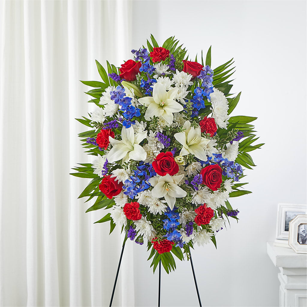 Cherished Service Standing Spray – Gcg Flowers, Cary NC
