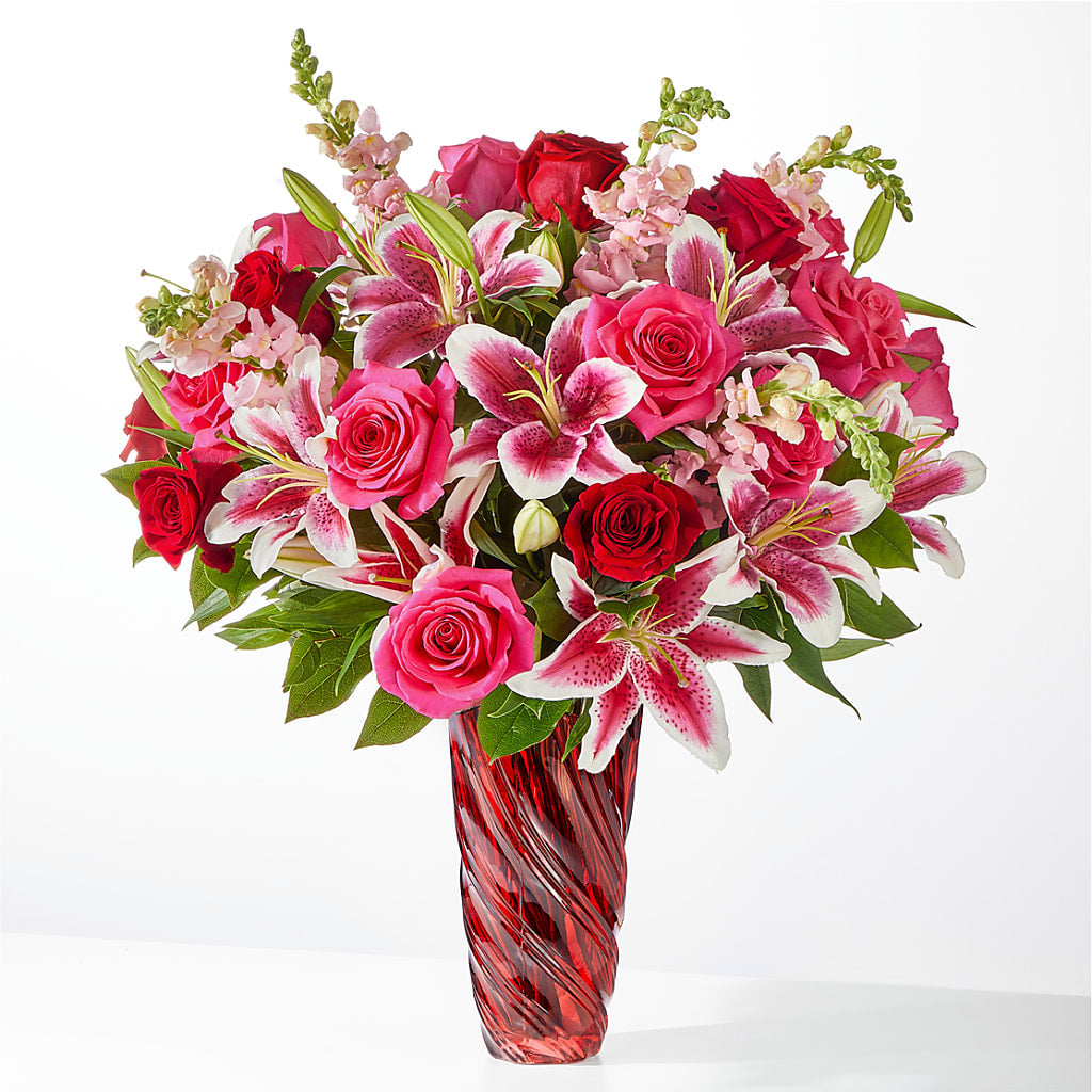 Always You Bouquet with Luxe Swirl Vase – Gcg Flowers, Cary NC