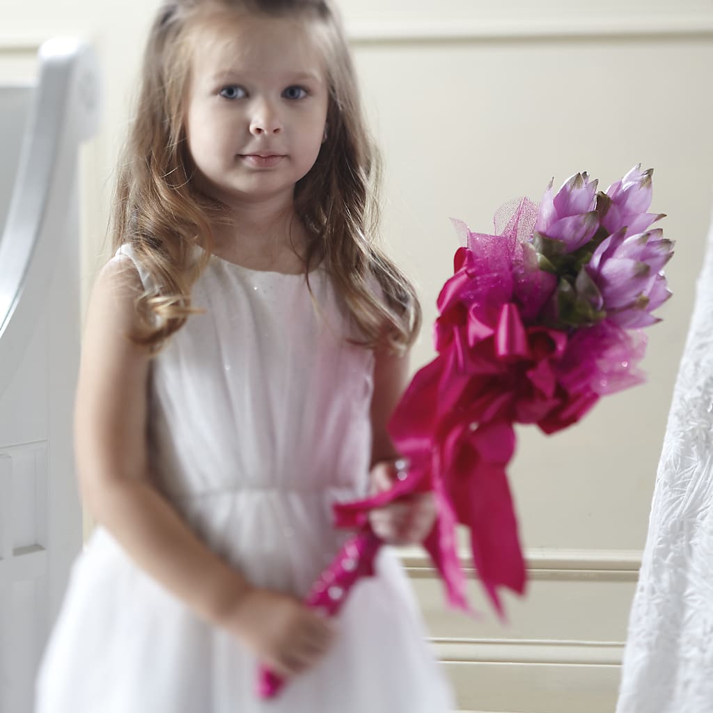 Sparkle Pink Flower Girl Bouquet – Gcg Flowers, Cary NC