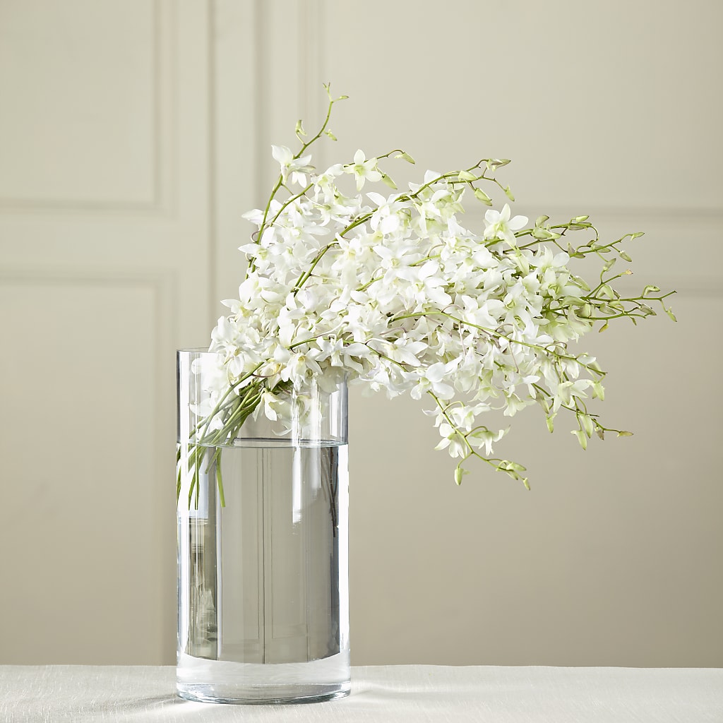 White Dendrobium Bouquet – Gcg Flowers, Cary NC