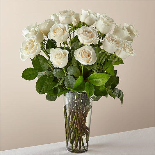 Long Stem White Rose Bouquet –  Gcg Flowers, Cary NC