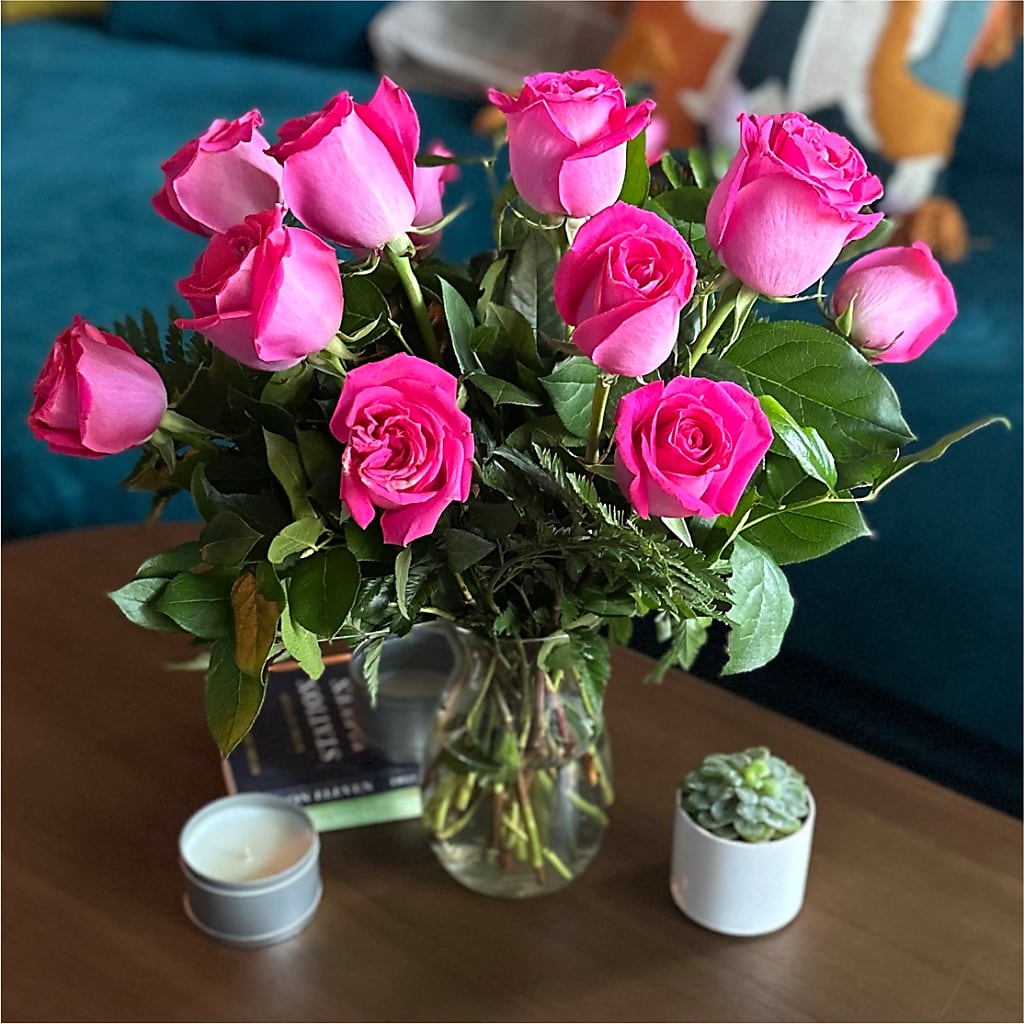 Long Stem Pink Rose Bouquet –  Gcg Flowers, Cary NC