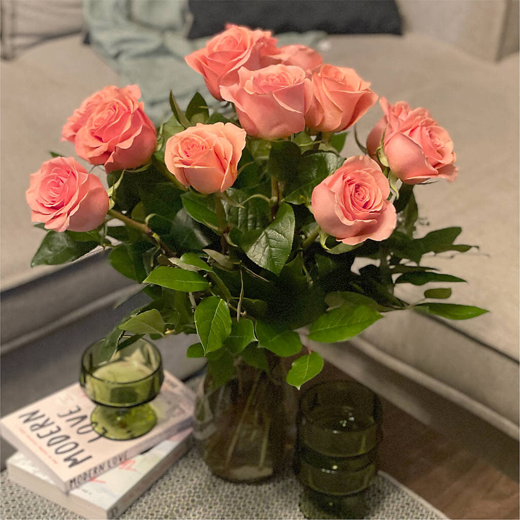 Long Stem Pink Rose Bouquet –  Gcg Flowers, Cary NC