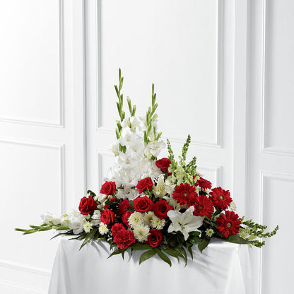 Crimson & White Arrangement –  Gcg Flowers, Cary NC