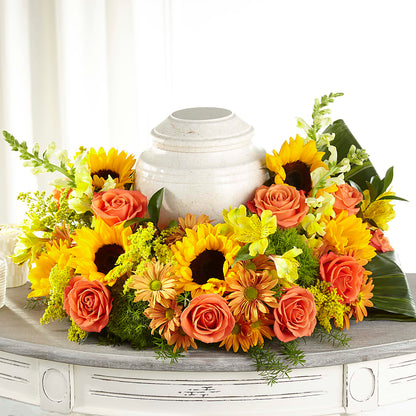 Faithful Sunflower Cremation Adornment –  Gcg Flowers, Cary NC