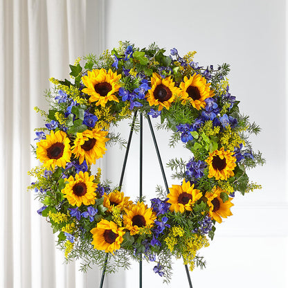 Bright Rays Wreath –  Gcg Flowers, Cary NC