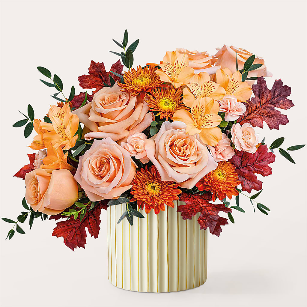 Spiced Latte Bouquet with Ivory Vase –  Gcg Flowers, Cary NC