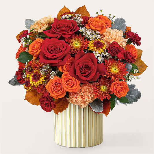 Merlot Bouquet with Ivory Vase –  Gcg Flowers, Cary NC
