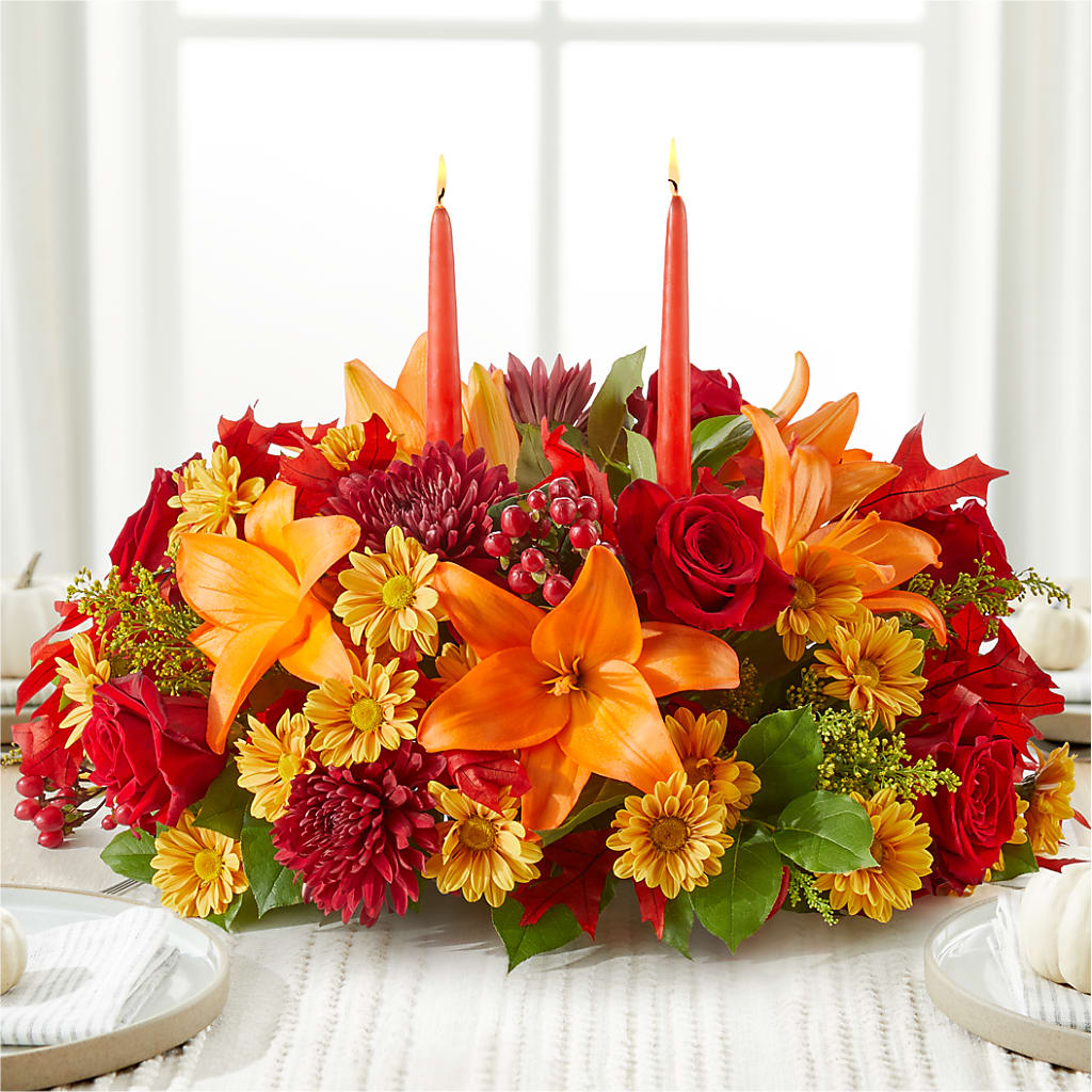 Autumn's Embrace Centerpiece –  Gcg Flowers, Cary NC
