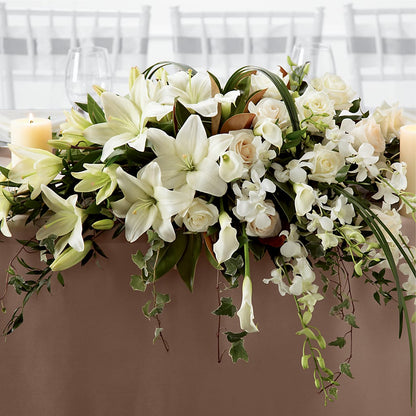 White Linen Arrangement –  Gcg Flowers, Cary NC
